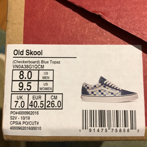 NWT - Vans Old Skool - Checkerboard -Blue Topaz- Unisex - Picture 5 of 5